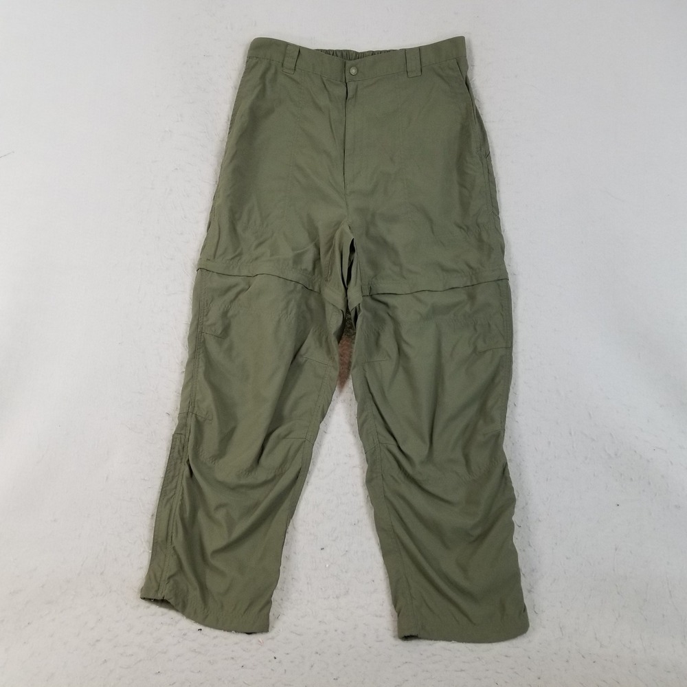 L.L.Bean Hiking Pants Womens 18 Olive Green Convertible Zip Off Outdoor 0AV33